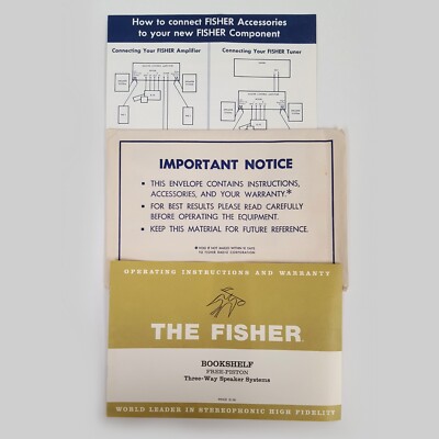 Original Fisher Bookshelf 3-Way Speaker Manual (Vintage)-image