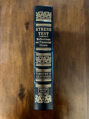 STRESS TEST Timothy F. Geithner Signed First Edition Easton Press Leather Bound-image
