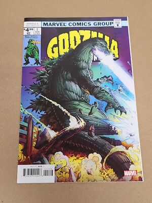 GODZILLA #1 FACSIMILE 1:25 MARK BAGLEY VARIANT MARVEL PRH 9.6-image