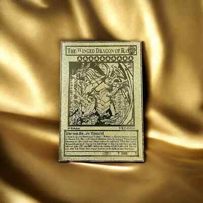 Yugioh Egyptian God Card The Winged Dragon or Ra Golden Metal Card-image