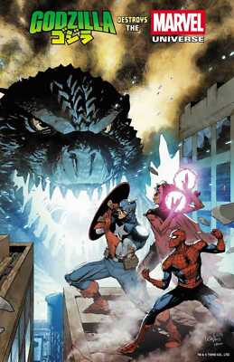Godzilla Destroys The Marvel Universe #1 Leinil Yu Foil V(PRESALE 07/16/2025)-image