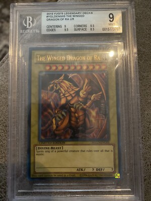 Yugioh BGS 9 Mint 2015 The Winged Dragon of Ra YGLD-ENG03 LE Ultra Rare-image