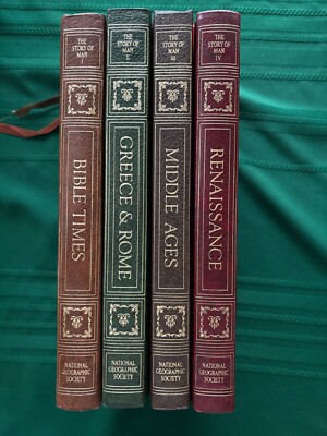 The Story of Man Volumes I - IV National Geographic Society, Illust HC 1977 NF-image