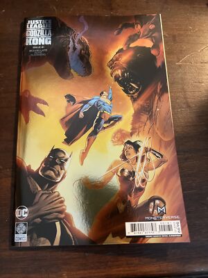Justice League vs. Godzilla vs. Kong #1 (2023)Rafael Albuquerque Foil Variant-image
