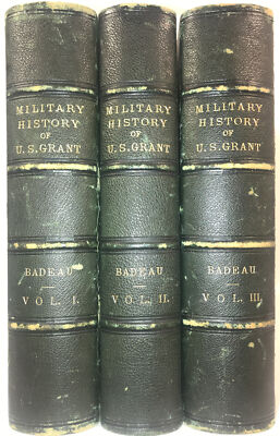 LEATHER Set;MILITARY HISTORY U.S. GRANT! Memoirs Ulysses Personal FIRST EDITION!-image