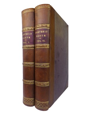 FARTHEST NORTH BY FRIDTJOF NANSEN 1898 LEATHER BOUND IN TWO VOLUMES-image