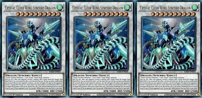 3x Crystal Clear Wing Synchro Dragon | RA04-EN059 | PUR | 1st Ed | Near Mint-image