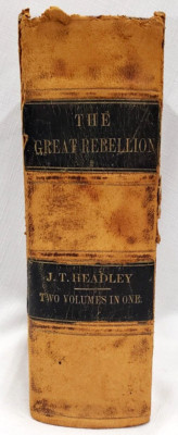 2) Volumes 1866 Headley HISTORY OF GREAT REBELLION,Civil War,Lincoln,Grant,Union-image
