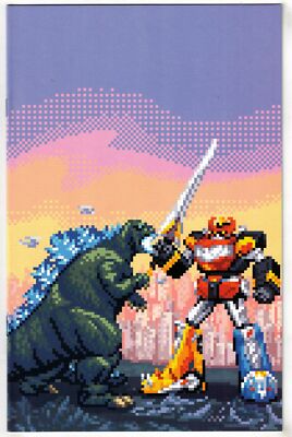 GODZILLA VS MIGHTY MORPHIN POWER RANGERS II #1- DIEGO SANCHES 8-BIT VARIANT- IDW-image