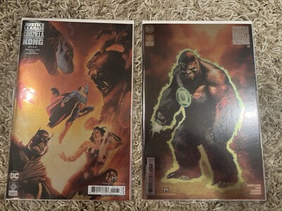 Justice League Vs. Godzilla Vs. Kong #1 & 7 - Holograph (Godzilla Lot #24) RARE-image