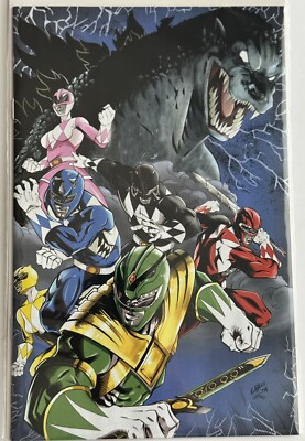 MMPR Vs Godzilla #1 Variant Andrew Gavarrete Virgin Cover-image