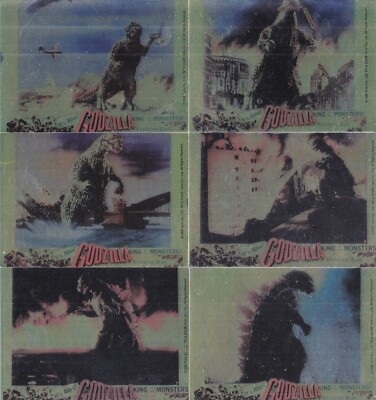 Godzilla King of Monsters 2006 Comic Images Gold Foil Puzzle Insert Card Set 6-image