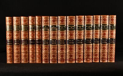 1857-69 14vol Historical Works Thomas Carlyle Mrs Uwins First Edition Leather...-image