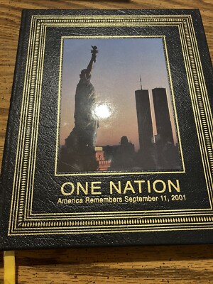 ONE NATION AMERICA REMEMBERS SEP, 11,2001 bound in Leather 1st collector Edition-image