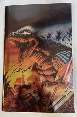 Godzilla vs Mighty Morphin Power Rangers #1 Foil Poncho Signed With COA-image