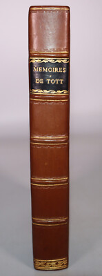 1784 Memoires du Baron de Tott 2 Vols bound as 1 INCOMPLETE 2 Vols of 4 ONLY 1st-image