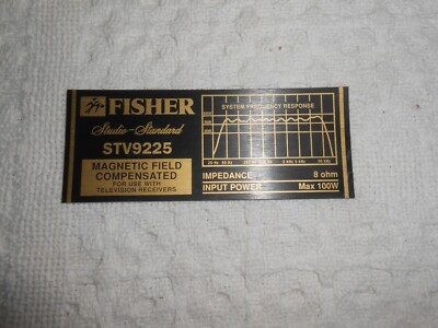  Vintage Fisher Labels / Stickers For Model STV-9225 Speaker-image