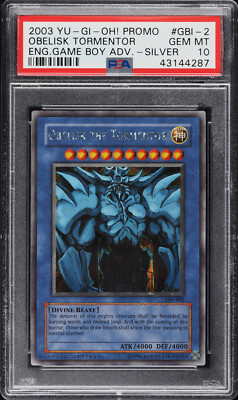 YUGIOH GBI-002 OBELISK THE TORMENTOR SECRET RARE HOLO PSA 10 GEM MINT #43144287-image