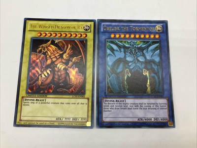 The Winged Dragon of Ra LC01-EN003 & Obelisk, The Tormentor LC01-EN001 Lot of 2-image