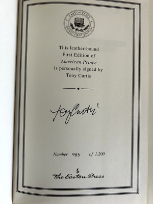 AMERICAN PRINCE by Tony Curtis Easton Press SIGNED 1st Edition with COA-image