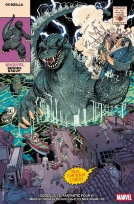 GODZILLA VS. FANTASTIC FOUR #1 BRADSHAW MONSTER HOMAGE VARIANT NEW NM- OR BETTER-image