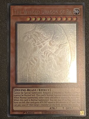 The Winged Dragon Of Ra Ghost Rare 1st Ed LED7-EN000 Yugioh VLP/MINT-image