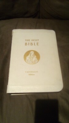 The Holy Bible Catholic Life Edition 1951 Leather Bound Beautiful Color Pictures-image