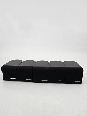 Lot of 5 BOSE Red Line Single Cube Speakers Black  Fisher Acoustimass-image