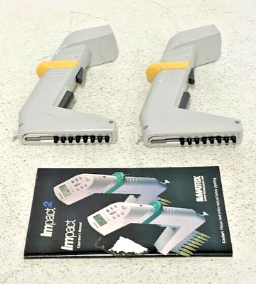 Lot of 2 Thermo Matrix Impact 2 125 uL 8 Channel Electronic Pipette Equalizer-image