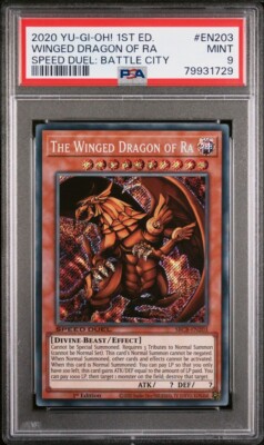 2020 Yu-Gi-Oh! 1st Edition The Winged Dragon of Ra SBCB-EN203  PSA 9-image