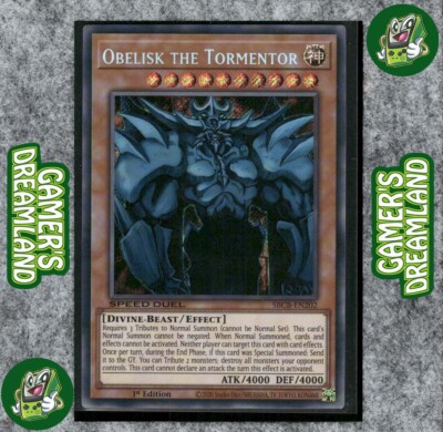 Obelisk the Tormentor SBCB-EN202 1st Edition NM Secret Rare Yu-Gi-Oh Speed Du-image
