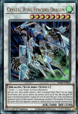 Crystal Wing Synchro Dragon - Ultimate Rare 1st Edition RA02-EN029 - LP - YuGiOh-image
