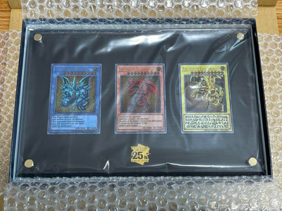 Yu-Gi-Oh 25th Anniv Stainless Steel Egyptian God Cards Set Boxed Unused Japan-image