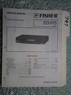 Fisher EQ-915 service manual original repair book stereo graphic equalizer-image
