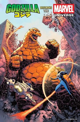 GODZILLA DESTROYS THE MARVEL UNIVERSE #1 THING-ZILLA   MARVEL PRESALE JULY 16TH-image