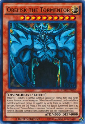 Near Mint, English Yu Gi Oh Obelisk the Tormentor - LDK2-ENS02 - Ultra Rare - Li-image