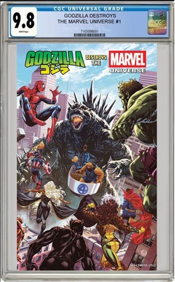 GODZILLA DESTROYS THE MARVEL UNIVERSE #1 MARK BROOKS MAIN CGC 9.8 PRESALE 7/16-image