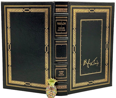 ✍️SIGNED 1st Easton Press WAYLON JENNINGS MEMOIRS Biography Collectors Edition-image