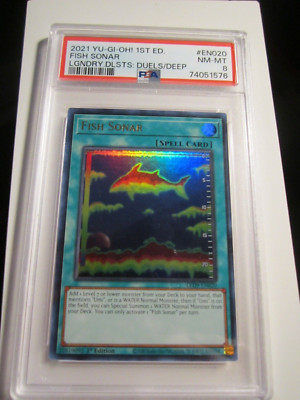 2021 YU GI OH CARD 1ST EDITION FISH SONAR PSA GRADED NM MT 8-image