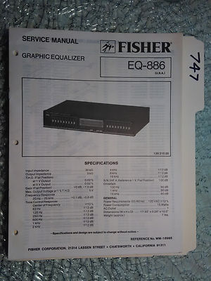 Fisher EQ-886 service manual original repair book stereo graphic equalizer-image