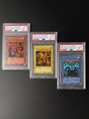 PSA 10 YU-GI-Oh! Promo Slifer ,Obelisk and Ra GBI-Secret Rare| DNA Cert in Order-image