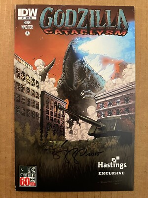 SIGNED Godzilla: Cataclysm # 1 Cover RE Hastings | FN/VF Brent Peeples signed-image