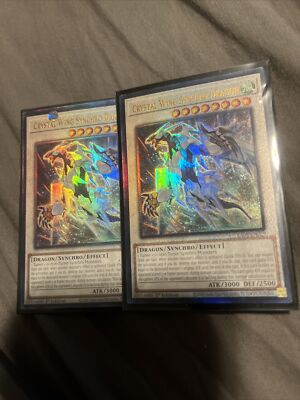 2X Crystal Wing Synchro Dragon First Edition Ultimate Rare RA02-EN029 Near Mint-image