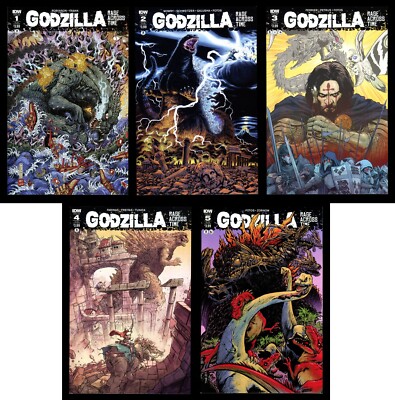 Godzilla Rage Across Time Sub Variant Comic Set 1-2-3-4-5 Lot IDW Gojira Kaiju-image