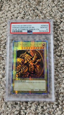PSA 10 Winged Dragon of Ra LC01 QCR PSA 10 Attribute Error Ger Population 1-image