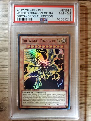 Yu-Gi-Oh! PSA 8 NM-MT- The Winged Dragon of Ra Lmtd Ed. Super Rare- (ORCS-ENSE2)-image