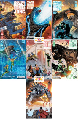(2023) JUSTICE LEAGUE VS GODZILLA VS KONG #1 2 3 4 5 6 7 VARIANT COVER A SET 1-7-image