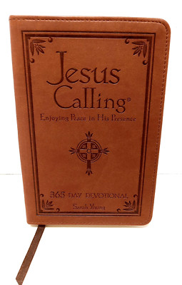 Jesus Calling by Sarah Young Leather Bound 365 Day Devotional Peace in Him-image