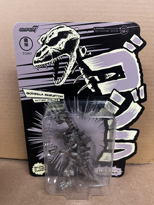 Super7 ReAction Figure- Toho Godzilla Skeleton Glow In The Dark 3.75” Figure NIP-image