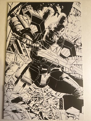 Godzilla vs Mighty Morphin Power Rangers 2 Eskivo Black And White Virgin Variant-image